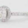 Natural Round Diamond Halo Engagement Ring 0.83 ct 14k White Gold Retail 2495