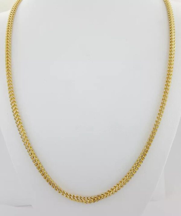 Yellow Gold Square Franco Lightweight Chain Necklace 10K 24" 19.7 Grams 3.8 mm