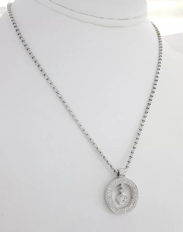 Roberto Coin Cento Baby O Diamond Circle Pendant 0.82 ct 19 mm 18K W Gold 8,925