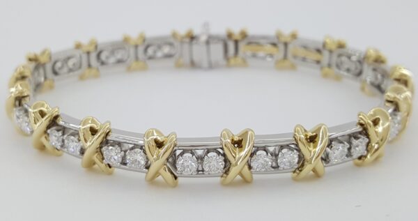 Tiffany & Co. Schlumberger 36 Stone Diamond Bracelet 3.11 ct 7" Plat 18K Rt $47K