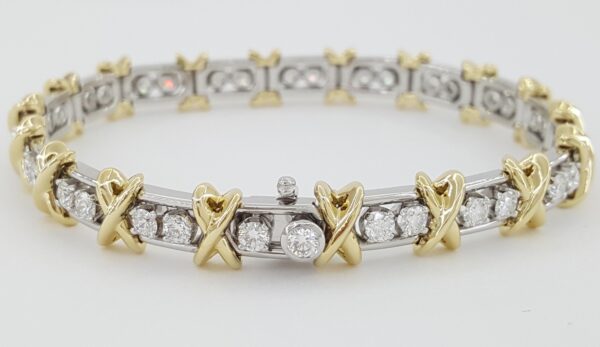 Tiffany & Co. Schlumberger 36 Stone Diamond Bracelet 3.11 ct 7" Plat 18K Rt $47K