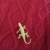 Vintage Yellow Gold Diamond & Ruby Eyes Lizard Brooch Pin 18K 18.3 grams 57.5mm
