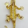 Vintage Yellow Gold Diamond & Ruby Eyes Lizard Brooch Pin 18K 18.3 grams 57.5mm