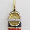 Aaron Basha Diamond Pave Shoe Charm Pendant 18k Yellow Gold