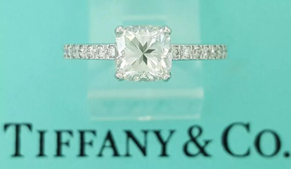 Tiffany & Co Novo Cushion Cut Diamond Engagement Ring 1.23 ct Rtl $15.5K