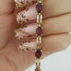 Oval Garnets Tennis Bracelet 14k Yellow Gold 8ct 12.2 Grams 7.25"