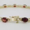 Oval Garnets Tennis Bracelet 14k Yellow Gold 8ct 12.2 Grams 7.25"