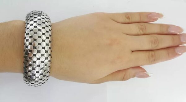 John Hardy Sterling Silver Dot Flex Cuff Bracelet 22.3 mm 107.2 grams