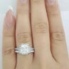 Princess Cut Diamond Halo Engagement Ring Set 2.82 ct 14K White Gold Retail $16K