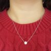Natural Round Diamond By The Yard Solitaire Necklace 0.82 ct 14K W Gold Rtl $4k