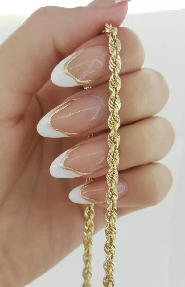 14K Yellow Gold Diamond Cut Rope Chain Necklace 30" 33.7 Grams 3.7 mm