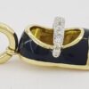 Aaron Basha Diamond Pave Shoe Charm Pendant 18k Yellow Gold