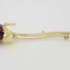 Vintage 18K Yellow Gold Rose Amethyst Pin Brooch 14.3 Grams 3”