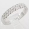 Helzberg Two Row Half Circle Round Diamond Wedding Band 0.75 ct 14k White Gold