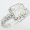 Princess Cut Diamond Halo Engagement Ring Set 2.82 ct 14K White Gold Retail $16K