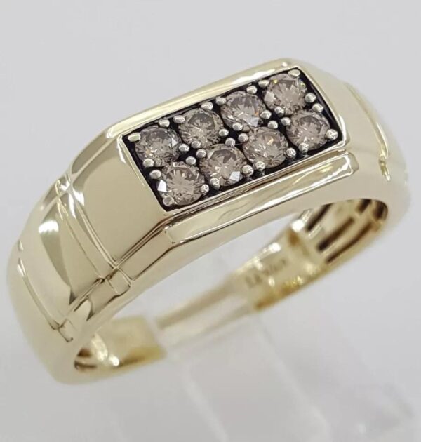 LeVian Le Vian Round Chocolate Diamond Men's Ring 0.5 ct 14K Yellow Gold