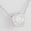 Natural Round Diamond By The Yard Solitaire Necklace 0.82 ct 14K W Gold Rtl $4k