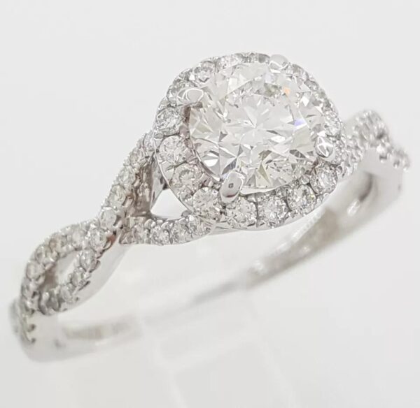 Gabriel & Co. Round Brilliant Cut Diamond Engagement Ring 1.28 ct 14k Rtl $7,150
