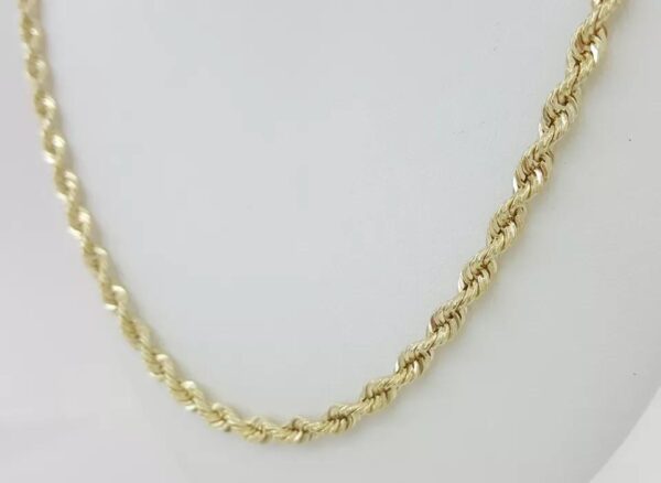 14K Yellow Gold Diamond Cut Rope Chain Necklace 30" 33.7 Grams 3.7 mm