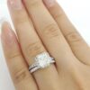 Princess Cut Diamond Halo Engagement Ring Set 2.82 ct 14K White Gold Retail $16K