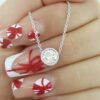 Natural Round Diamond By The Yard Solitaire Necklace 0.82 ct 14K W Gold Rtl $4k