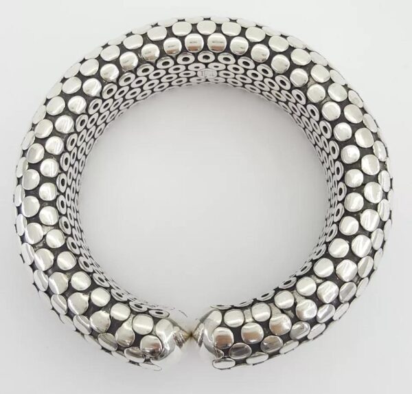 John Hardy Sterling Silver Dot Flex Cuff Bracelet 22.3 mm 107.2 grams