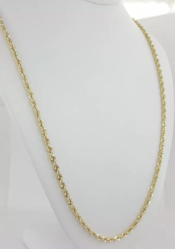 14K Yellow Gold Diamond Cut Rope Chain Necklace 30" 33.7 Grams 3.7 mm