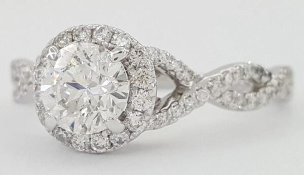Gabriel & Co. Round Brilliant Cut Diamond Engagement Ring 1.28 ct 14k Rtl $7,150
