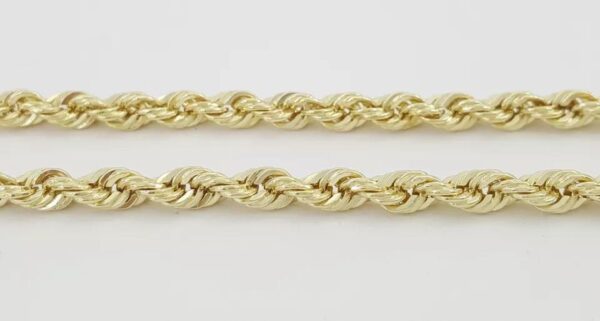 14K Yellow Gold Diamond Cut Rope Chain Necklace 30" 33.7 Grams 3.7 mm