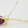 Vintage 18K Yellow Gold Rose Amethyst Pin Brooch 14.3 Grams 3”