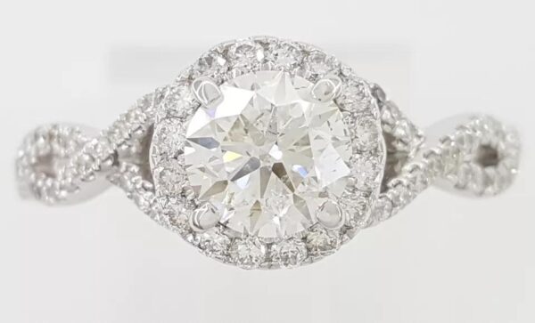Gabriel & Co. Round Brilliant Cut Diamond Engagement Ring 1.28 ct 14k Rtl $7,150