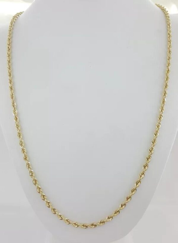 14K Yellow Gold Diamond Cut Rope Chain Necklace 30" 33.7 Grams 3.7 mm
