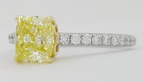 Tiffany & Co Novo Fancy Intense Yellow Cushion Diamond Engagement Ring 1.19 ct