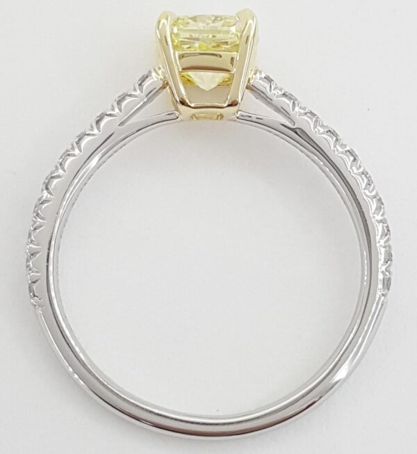 Tiffany & Co Novo Fancy Intense Yellow Cushion Diamond Engagement Ring 1.19 ct