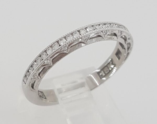 TACORI 0.25 ct Reverse Crescent 2617B12 Round Diamond 18k Gold Wedding Band