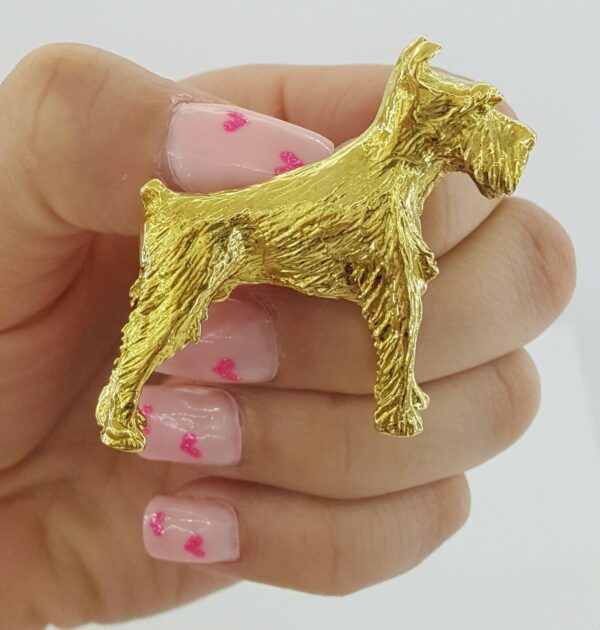Vintage Tiffany & Co. 18K Yellow Gold Terrier Dog Brooch / Pin 28.8 grams