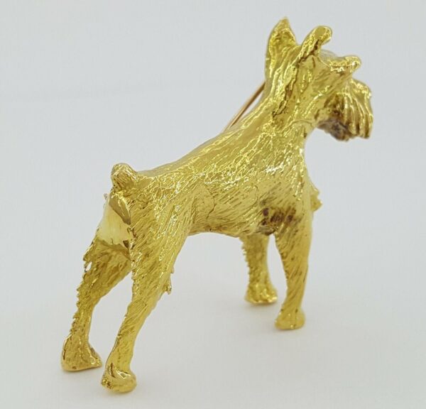 Vintage Tiffany & Co. 18K Yellow Gold Terrier Dog Brooch / Pin 28.8 grams