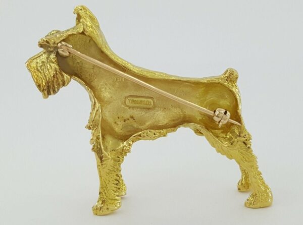 Vintage Tiffany & Co. 18K Yellow Gold Terrier Dog Brooch / Pin 28.8 grams