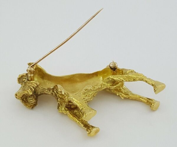 Vintage Tiffany & Co. 18K Yellow Gold Terrier Dog Brooch / Pin 28.8 grams