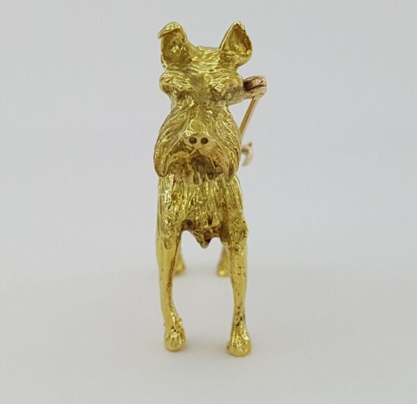 Vintage Tiffany & Co. 18K Yellow Gold Terrier Dog Brooch / Pin 28.8 grams