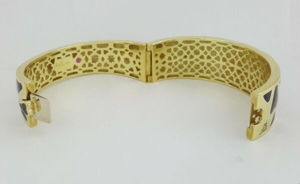 Roberto Coin 18K Yellow Gold Giraffe 1.32 ct Diamond Enamel Bangle 81.2 Grams