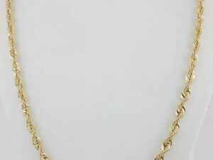 Yellow Gold Lightweight Diamond Cut Rope Chain Necklace 10K 28" 17.3 Grams 5 mm