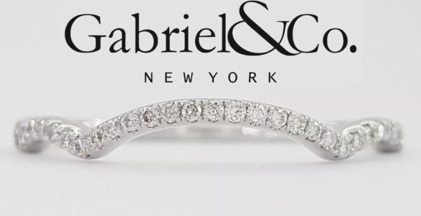 Gabriel & Co. Round Brilliant Diamond Wedding Band 0.14 ct 14k Rtl $1,425