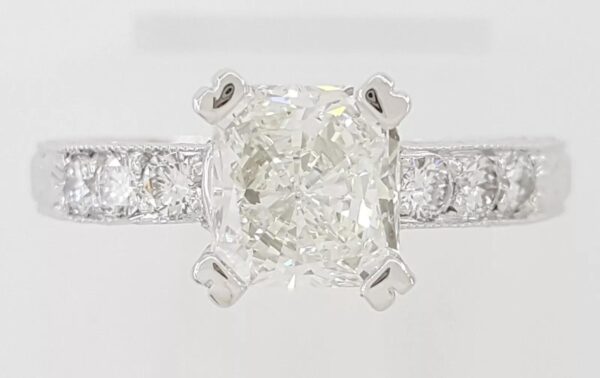 Radiant Cut Diamond Platinum Engagement Ring 1.8 ct Retail $15,500
