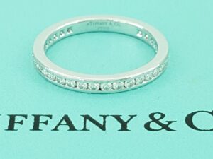 Tiffany & Co Full Circle Diamond Wedding Band Channel Set Plat 2.5mm 0.5ct $5K