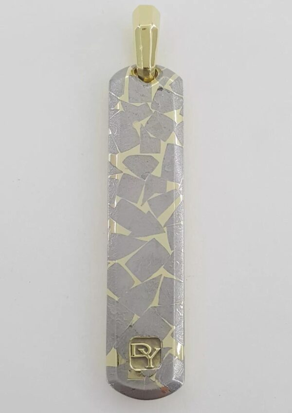 David Yurman Streamline Meteorite Ingot Tag 18K Yellow Gold Pendant 48mm 18.8gr