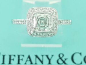 Tiffany & Co Legacy Cushion Diamond Halo Engagement Ring 1.47 ct Retail $21K