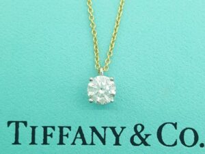 Tiffany & Co Round Diamond Solitaire Pendant 0.77 ct H/VS1 16" Retail $9k
