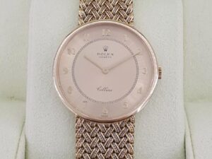 Vintage Rolex Cellini 4379 18K Yellow Gold 32mm Champagne Dial Watch 83 grams