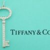 Tiffany & Co. Keys Oval Top Diamond Key Pendant Platinum 0.58 ct 1.5" Retail 7K